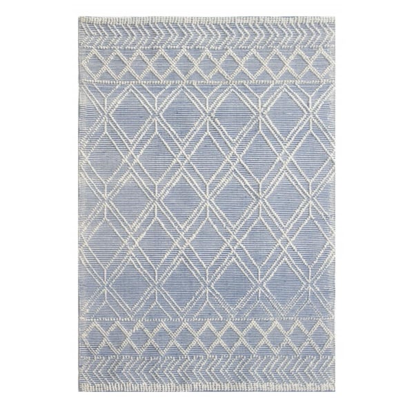 Palacedesigns 5 x 7 ft. Tribal Geometric Pattern Area Rug Blue & Ivory PA3675674 - main